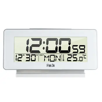 Multi-función LCD digitaces de la Exhibición del Reloj de Alarma Termómetro 12H/24H Calendario de Tiempo de Repetición de alarma luz de fondo de Escritorio de Reloj