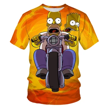 De dibujos animados de Anime de los Simpsons, la Impresión en 3D 2020 Verano de camiseta de los Hombres de la Moda de los Hombres y de las Mujeres T-shirt Suave Textura de Moda Casual Hombres