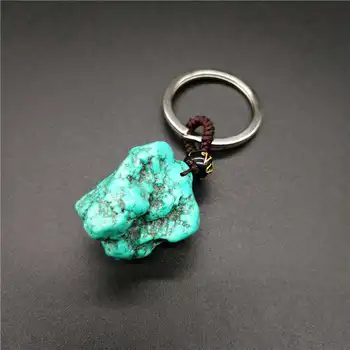 Envío de la gota Pura natural turquoisependant Llavero de mineral de energía de piedra Llavero mayorista 1pcs envío gratis