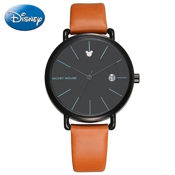 Mens Calendario Banda de Cuero Impermeable Reloj de Mickey Amante de la Moda los Relojes de Cuarzo de Disney Pareja Super Romántico de Moda los Relojes de Nuevo