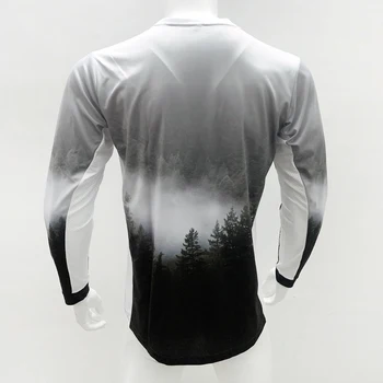 Caliente de la Venta MTB Brumoso bosque elementos de RPET DH MX bicicleta de montaña off-road de la camisa masculina transpirable larga T-shirt