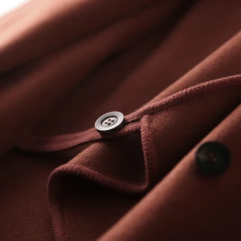 De doble cara abrigo de lana con irregular envolver vintage abrigo de invierno abrigo de lana para las mujeres 2020 chaquetas para mujer V-Cuello