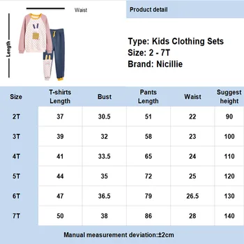 Nicillie Invierno para Niños 2pcs Conjuntos de Ropa de las Niñas Trajes de Trajes Casuales de Algodón Grueso Sudadera de Manga Larga Tops y Pantalones de Niñas