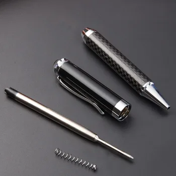 Láser gratis letras de bolígrafo de gel de fibra de carbono bolígrafo de negocios de gama alta de metal bolígrafo de regalo de la pluma