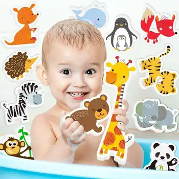 Animales juguetes de baño de la diversión de la espuma de los animales con baño de juguete bolsa de almacenamiento de baño para bebés, juguetes para Niños juguetes educativos
