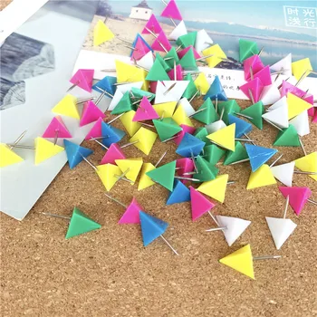 50pcs chinchetas de Plástico para el Tablero de Corcho Decorativo Marcador de Mapa chincheta Triángulo de Dibujo Pin Creativo de artículos de Oficina