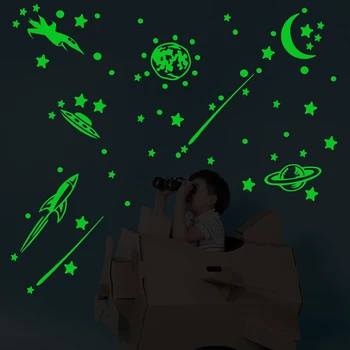 20*30cm 3D Luminosas Estrellas de la Luna Pegatinas de Pared Pegatinas Fluorescentes que Brillan En La Oscuridad Para la sala de la Casa Cabrito de la Pared de la Habitación de Decoración