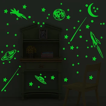 20*30cm 3D Luminosas Estrellas de la Luna Pegatinas de Pared Pegatinas Fluorescentes que Brillan En La Oscuridad Para la sala de la Casa Cabrito de la Pared de la Habitación de Decoración