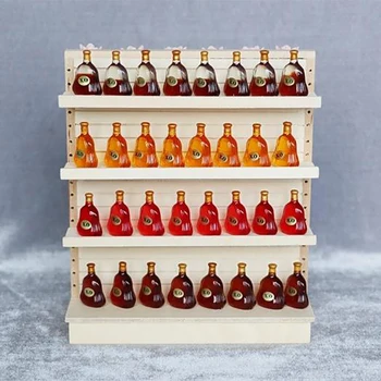 1pc de Madera 1:12 Escala de casa de Muñecas en Miniatura de los Estantes de los Supermercados De Alimentos Bebidas Pantalla Muebles Juguetes 14*8*16.1 cm