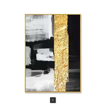 La moderna decoración de la pared hecho a Mano de acrílico abstracto pintura al óleo sobre lienzo de la lámina de oro paisajes en el arte de la imagen para la sala de estar de la entrada