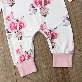 Dulce De Las Niñas De Bebé Mameluco De Ropa De Recién Nacido Floral Mono Mono Pijama Traje