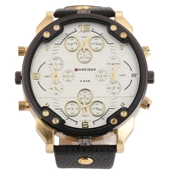 Relogio Masculino reloj Grande SHIWEIBAO de la moda de lujo de cuero de la correa de tiempo de cuatro militares de negocios tendencia de los hombres del reloj del reloj