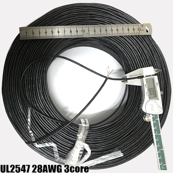 UL2547 multi-núcleo de un cable blindado de 3 núcleo 28AWG electrónica de alambre gris/negro de la señal de audio electrónicos cable de conexión de 5m 10m