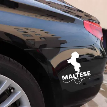 Maltés Amor Raza de Perro Mascota Animal etiqueta Engomada del Coche los Automóviles Motocicletas Accesorios Exteriores de los adhesivos de Vinilo para Honda Lada Bmw Audi
