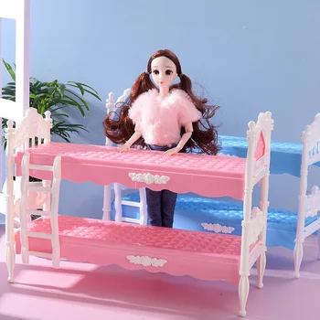 Nueva Moda de la Muñeca Cama Doble Lindo Juguete infantil Accesorios el Mejor Regalo para 30cm Barbies de Plástico Gadget
