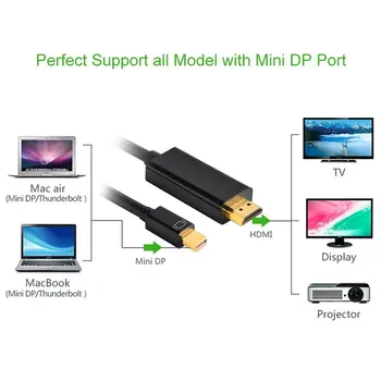 Pantalla Mini DP a HDMI Cable macho a Macho Adaptador 3D para el Macbook Pro de Aire del Proyector de la Cámara Soporte de TV 4K*2K Bundle 1 HDMI2.0 4.5
