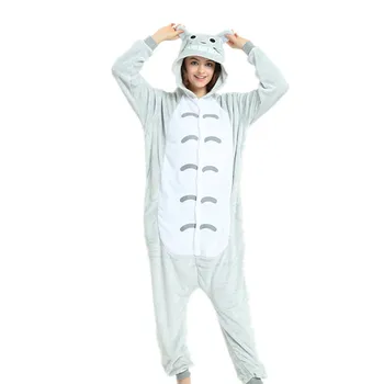 Caliente los Niños Pijamas de Animales Onsies Franela de los Niños ropa de dormir Vecino Totoro pijamas Para Niñas Niños Camisón de Cosplay