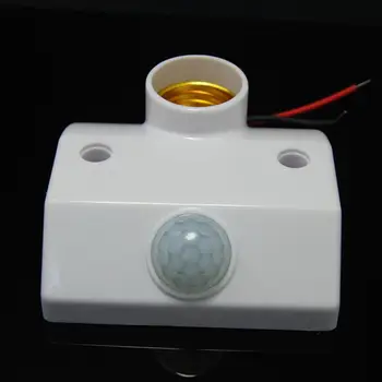 E27 AC220 50/60HZ Sensor de Movimiento por Infrarrojos de Luz Automático soporte de la Lámpara Interruptor Luz Inteligente de Detección de Movimiento del Interruptor W/ Tornillos