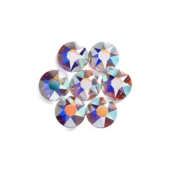Fabricación de la joyería de Perlas de 1440pcs 16Cut Faceta Brillante AB Clara la No Revisión de Oro de diamantes de Imitación de las planas de Uñas de Arte de Cristal de la Joyería de Adorno