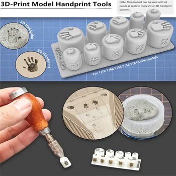 Creativo Impreso en 3D Huellas Herramienta tampón para 1/35 1/32 1/72 1/24 Modelo de DIY de la Mano de Impresión Haciendo de la Herramienta de Modelo Mini Artesanías Stencil Kit