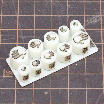 Creativo Impreso en 3D Huellas Herramienta tampón para 1/35 1/32 1/72 1/24 Modelo de DIY de la Mano de Impresión Haciendo de la Herramienta de Modelo Mini Artesanías Stencil Kit