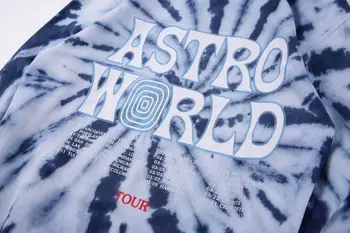 2020 astroworld sudaderas con capucha de los hombres de las mujeres TRAVIS SCOTT tie-dye Hip Hop jersey de Alta Calidad Travis Scott astroworld Sudaderas