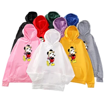 Disney sudadera con capucha de la mujer de Mickey otoño e invierno además de terciopelo grueso ins Japonés vitalidad de niña de manga larga ropa suelta