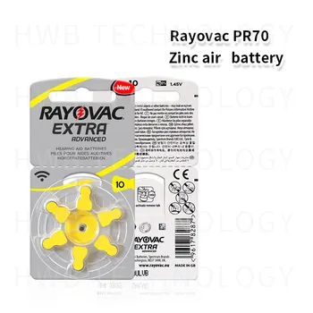6x 1(tarjeta) Rayovac extra de las baterías de los audífonos 10 A10 p10 PR70 envío gratis Pila de Zinc-Aire para el cic / mini audífonos BTE