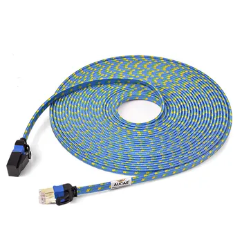 3PCS/lot 0,5 m 1m 2m 5m 10m 15m FTP Cat7 Cable Trenzado Blindado Plana Cable de conexión Cable de 1000MHz cable Lan RJ45 Cat7 para el Router Portátil