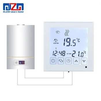 MJZM BGL03-1 Termostato Digital de Gas de la Caldera de Calefacción Controlador de Temperatura de la Pantalla Táctil de la Energía de la Batería Montada en la Pared del Termostato