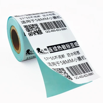 4 rollos/Lote POS térmica de etiquetas de papel 57 50mm continua rollo de etiquetas uso de 58mm cajero de la impresora de la máquina