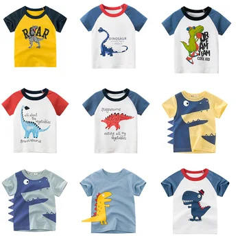 Los niños de la Ropa del Verano de los Chicos de Manga Corta T-shirt Niños Tops de Dinosaurios de la Serie