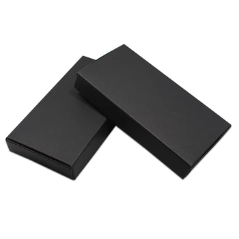 50Pcs Natural, Negro, Papel Kraft, Caja de Embalaje del Color Sólido de Cartón, Regalos de Parte de Embalaje Caja de Cartón Negro Caramelo Paquete Caja