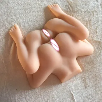 5D Culo Grande Sexo Muñecas de la Doble vagina y el ano Trío Doble Fondo Masturbador Masculino Suave en Silicona TPR muñeca de Adultos juguetes Sexuales