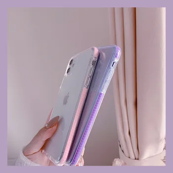 2021 de Alta Calidad de color Rosa Púrpura de la Frontera Caso de la Cubierta Para el iPhone 12 12min 12Pro 12ProMax 11 11PROMAX 11PRO SE2020 7 8 7Plus 8Plus X XR