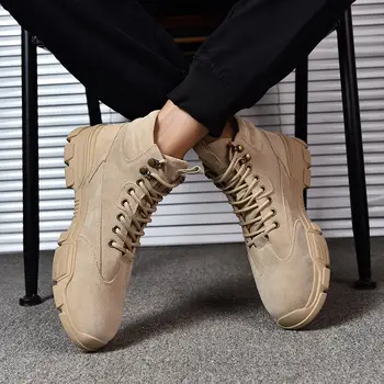 2020 Invierno Nuevos Hombres de Arranque de la Moda Zapatos Botas Militares de la Altura-parte Superior de Algodón Botas de Utillaje de Invierno de Algodón Acolchado Zapatos de los Hombres Zapatos