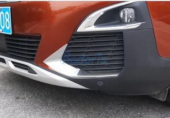 Para Peugeot 3008 3008 GT 2017 2018 Delantera Cromada Luz de Niebla Protector de Foglight de la Lámpara del Párpado de la Ceja de la Cubierta del Coche Estilo Accesorios