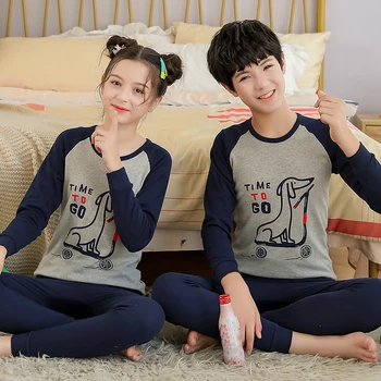 Los Pijamas para niños Otoño Adolescentes Niñas Niños ropa de dormir de Invierno Pijamas de los Niños ropa de hogar ropa de Dormir de las Adolescentes de Ropa Pijamas Traje