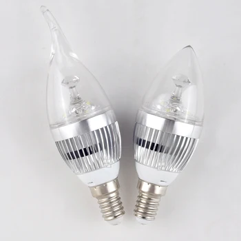 De alta potencia de Dimmable 6W 550lm Bombilla vela Led E12 E27 AC110-240V LED lámpara de araña de luz led de iluminación de la lámpara del proyector del bulbo