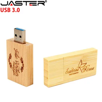 JASTER USB 3.0 bloque de Madera Unidad Flash USB de madera de color rojo pendrive de 4GB 8GB 16GB 32GB de Pen Drive, Memory Stick U Disco de regalos Creativos