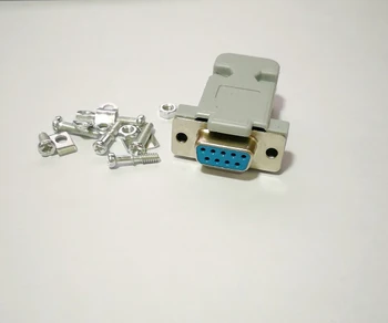 10pcs/lot DB9 9 Pin Hembra conectar con la cubierta de Plástico de la Cubierta Conector RS232