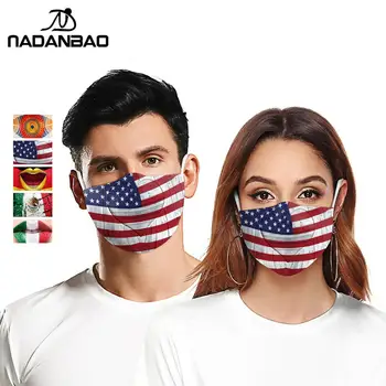 NADANBAO Francia Brasil España reino unido de la Bandera de Impresión de la Máscara de la Cara del Adulto Máscaras Reutilizables de Tela Lavable Máscara a prueba de viento Máscara de la Cara