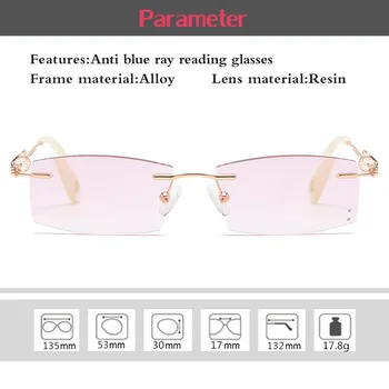 Gafas de lectura para las Mujeres Contra la Radiación del Rayo Azul, el Bloqueo de la Moda Rosa Púrpura de las Señoras de Montura Lector de Gafas de Vista +1.5