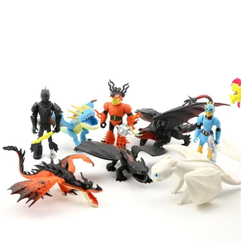 8 Pc de Acción de Juguete Figuras de Cómo Entrenar a Tu Dragón figuras de acción, anime figura sin dientes/luz furia astrid stormfly Snotout juguete
