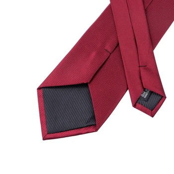 Hola Lazo Rojo Vino de Lujo de Seda para Hombre Lazos Pañuelo Gemelos Conjunto Con el Lazo de la Cadena de Moda corbata para los Hombres de Negocio Clásico