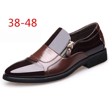 2019 Formal de los Zapatos de los Hombres Punta del Dedo del pie de los Hombres Zapatos de Vestir de Cuero de Patente de los Hombres de Oxford Zapatos Formales Para los Hombres de la Moda de Vestir Calzado 38-48