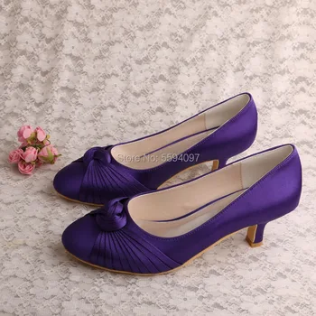 Wedopus Zapatos Formales para las Mujeres de Tacón Bajo Color Marfil de Satén de Novia Bombas