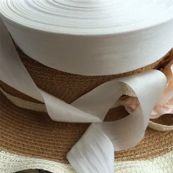 36mmX90m sin teñir de blanco pura seda bordado de cinta delgada de tafetán de alta calidad de la cinta de seda Anya Cinta de Artesanía