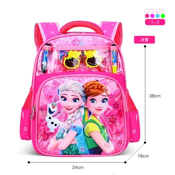 Dibujos animados de Disney mochila Frozen elsa Anna Spider-Man chicas chicos lindos de la escuela primaria de la bolsa de reducción de la carga de kindergarten de la mochila