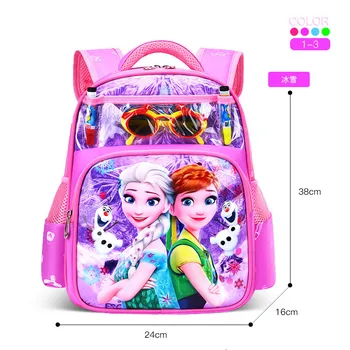 Dibujos animados de Disney mochila Frozen elsa Anna Spider-Man chicas chicos lindos de la escuela primaria de la bolsa de reducción de la carga de kindergarten de la mochila